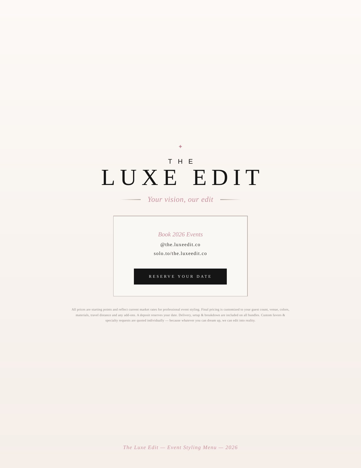 The Luxe Edit event styling menu, page 7 of 7